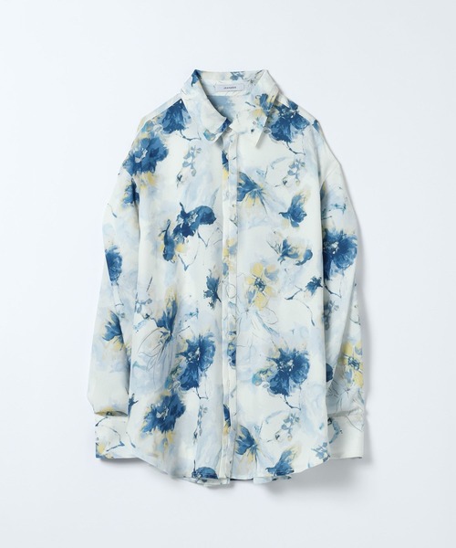 JEANASIS（ジーナシス）の「フラワーシフォンレギュラーシャツ/656732（シャツ/ブラウス・レディース・ブルー系その他/ホワイト系その他/ブラック系その他・FREE）」の3枚目の写真