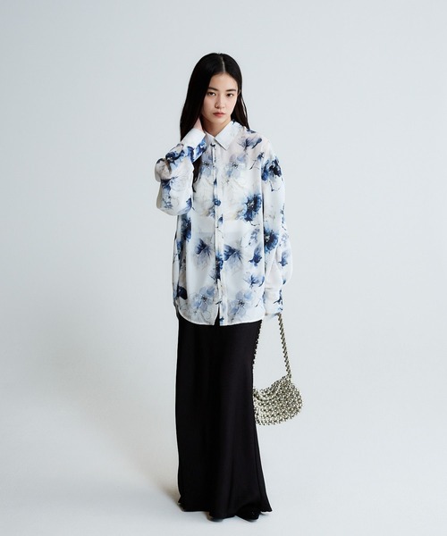 JEANASIS（ジーナシス）の「フラワーシフォンレギュラーシャツ/656732（シャツ/ブラウス・レディース・ブルー系その他/ホワイト系その他/ブラック系その他・FREE）」の10枚目の写真