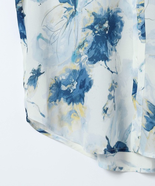 JEANASIS（ジーナシス）の「フラワーシフォンレギュラーシャツ/656732（シャツ/ブラウス・レディース・ブルー系その他/ホワイト系その他/ブラック系その他・FREE）」の4枚目の写真