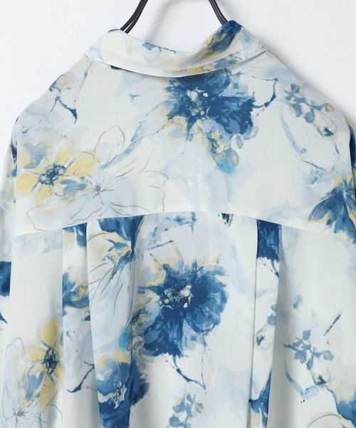 JEANASIS（ジーナシス）の「フラワーシフォンレギュラーシャツ/656732（シャツ/ブラウス・レディース・ブルー系その他/ホワイト系その他/ブラック系その他・FREE）」の5枚目の写真