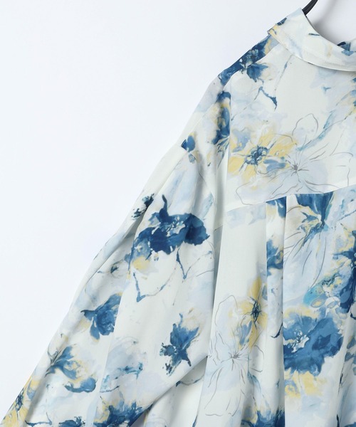 JEANASIS（ジーナシス）の「フラワーシフォンレギュラーシャツ/656732（シャツ/ブラウス・レディース・ブルー系その他/ホワイト系その他/ブラック系その他・FREE）」の6枚目の写真