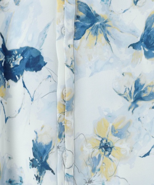 JEANASIS（ジーナシス）の「フラワーシフォンレギュラーシャツ/656732（シャツ/ブラウス・レディース・ブルー系その他/ホワイト系その他/ブラック系その他・FREE）」の9枚目の写真