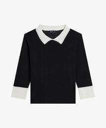 agnes b. | バイカラー シルク リネン 7分袖 ニット プルオーバー(ニット/セーター)