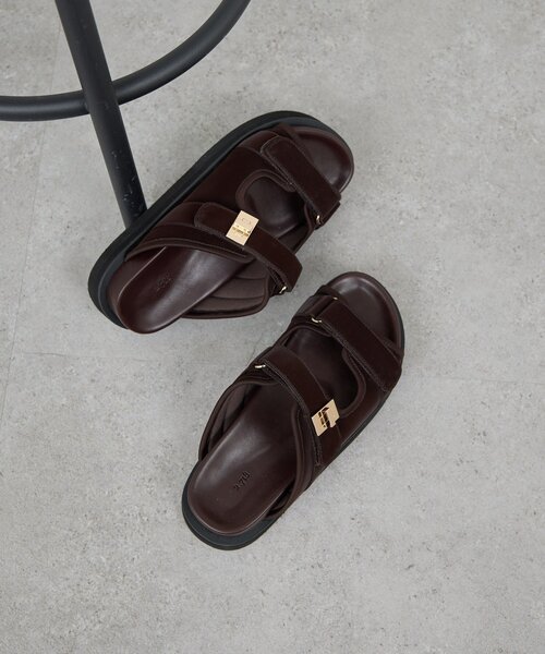 GALLARDAGALANTE(ガリャルダガランテ)の「【2.718】ダブルベルトサンダル(サンダル・レディース・ダークブラウン/ブラック・38/37/36)」の2枚目の写真