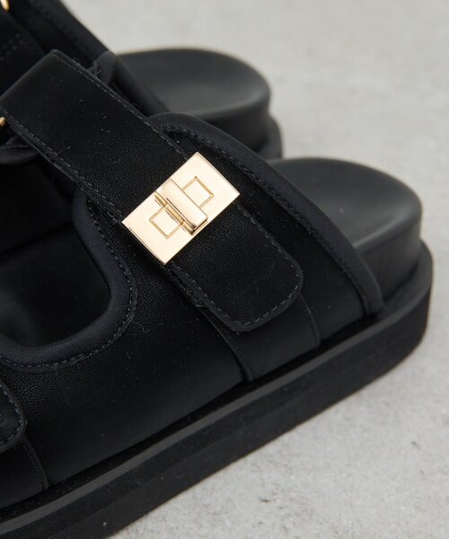 GALLARDAGALANTE(ガリャルダガランテ)の「【2.718】ダブルベルトサンダル(サンダル・レディース・ダークブラウン/ブラック・38/37/36)」の4枚目の写真