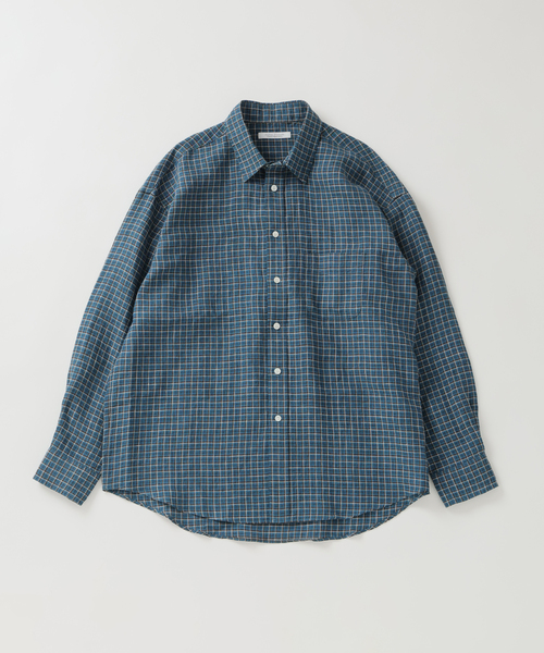 JOURNAL STANDARD(ジャーナルスタンダード)の「チェック ソフト リネン シャツ(シャツ/ブラウス・メンズ・ベージュ/オレンジ/クリアブルー/ブラック系その他・SMALL/MEDIUM/LARGE)」の3枚目の写真