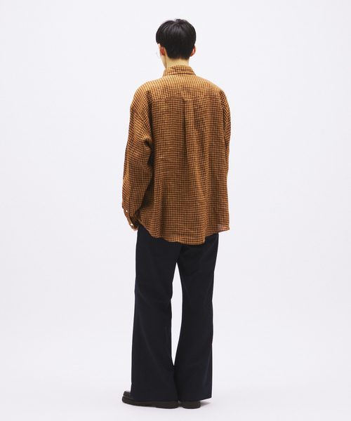 JOURNAL STANDARD（ジャーナルスタンダード）の「チェック ソフト リネン シャツ（シャツ/ブラウス・メンズ・ベージュ/オレンジ/クリアブルー/ブラック系その他・SMALL/MEDIUM/LARGE）」の22枚目の写真