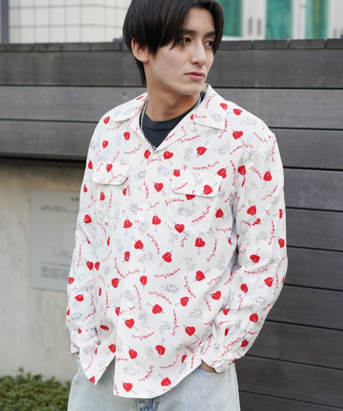 TOWNCRAFT / タウンクラフト PRINTED LOOP COLLAR SHIRT 総柄 レーヨン