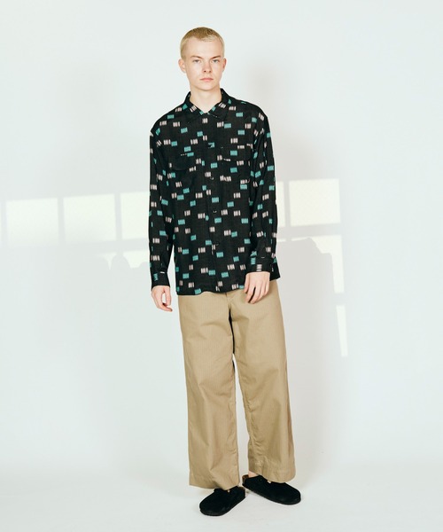 TOWNCRAFT / タウンクラフト PRINTED LOOP COLLAR SHIRT 総柄 レーヨン ループカラーシャツ