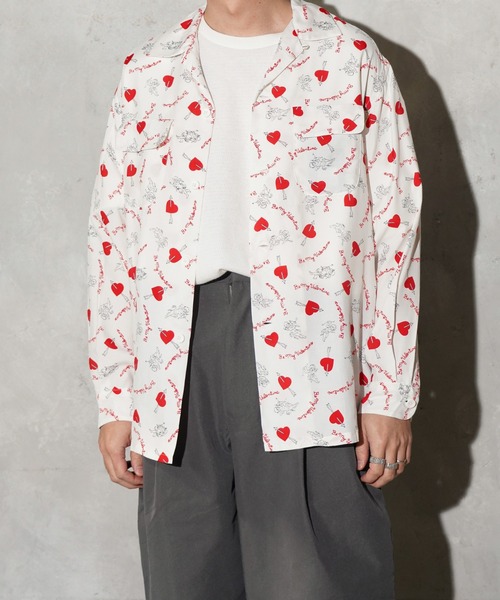 TOWNCRAFT / タウンクラフト PRINTED LOOP COLLAR SHIRT 総柄 レーヨン ループカラーシャツ