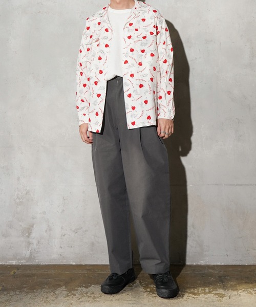 TOWNCRAFT / タウンクラフト PRINTED LOOP COLLAR SHIRT 総柄 レーヨン ループカラーシャツ