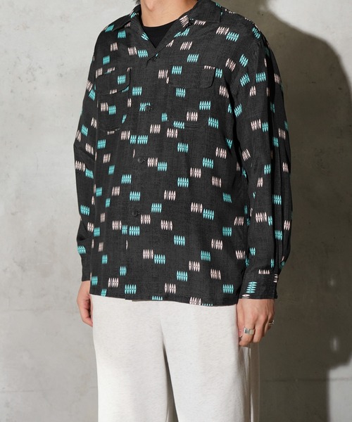 TOWNCRAFT / タウンクラフト PRINTED LOOP COLLAR SHIRT 総柄 レーヨン ループカラーシャツ