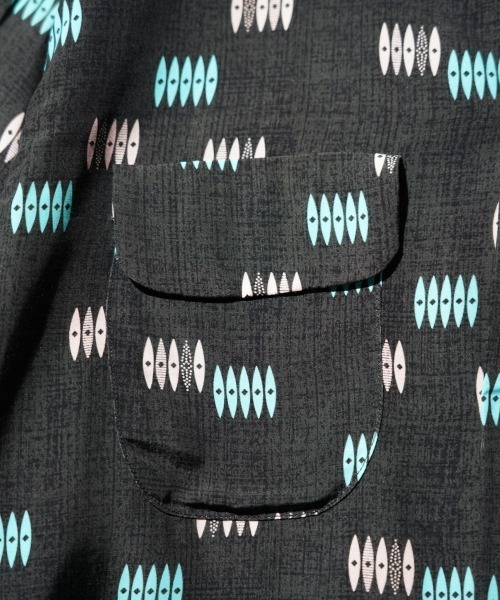 TOWNCRAFT / タウンクラフト PRINTED LOOP COLLAR SHIRT 総柄 レーヨン ループカラーシャツ