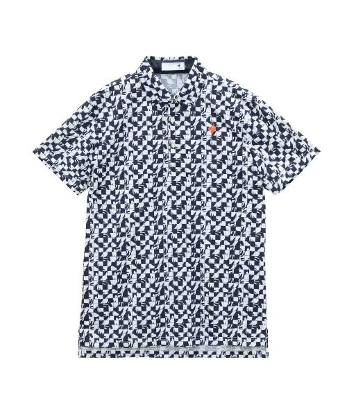 le coq sportif GOLF(ルコックスポルティフゴルフ)の「【le coq sportif GOLF】吸汗速乾/ストレッチ/UV CUT(UPF30)/遮熱/高通気 ルースタータイル柄半袖ポロシャツ ゴルフウェア(ビジネスシャツ・メンズ・サックスブルー/グレー/ネイビー・XL/L/M/3L)」の2枚目の写真