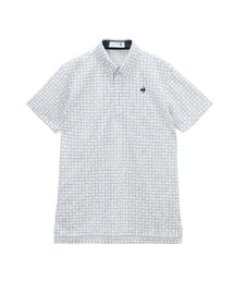 【le coq sportif GOLF】吸汗速乾/ストレッチ/UV CUT(UPF30)/遮熱/高通気　ルースタータイル柄半袖ポロシャツ　ゴルフウェア