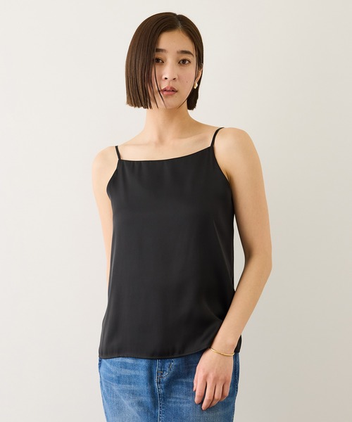 ROPE'（ロペ）の「サテンコンビジャージーキャミソール/イージーケア（キャミソール・レディース・オフホワイト/ブラック・FREE）」の8枚目の写真