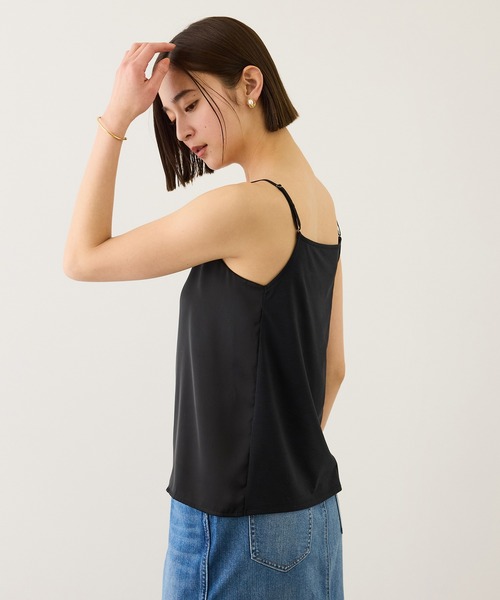 ROPE'（ロペ）の「サテンコンビジャージーキャミソール/イージーケア（キャミソール・レディース・オフホワイト/ブラック・FREE）」の9枚目の写真
