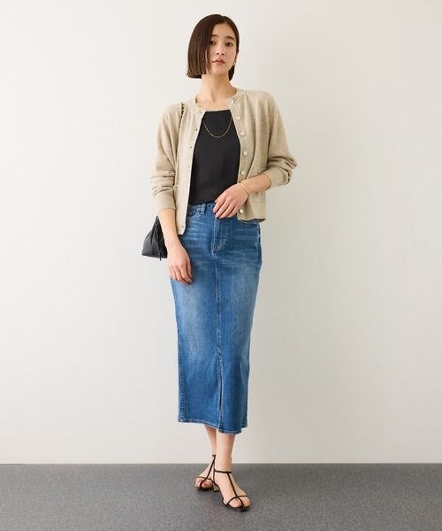 ROPE'（ロペ）の「サテンコンビジャージーキャミソール/イージーケア（キャミソール・レディース・オフホワイト/ブラック・FREE）」の13枚目の写真