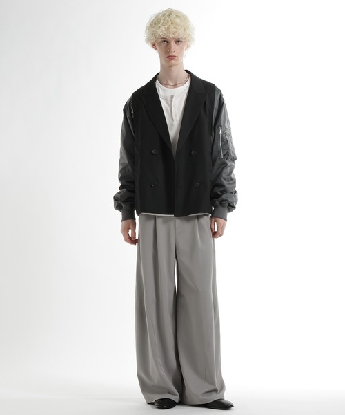 HARE（ハレ）の「MA-1ドッキングジャケット(HARE)（テーラードジャケット・メンズ・ネイビー/ブラック・FREE）」の3枚目の写真