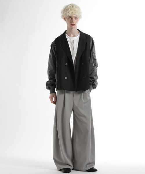 HARE（ハレ）の「MA-1ドッキングジャケット(HARE)（テーラードジャケット・メンズ・ネイビー/ブラック・FREE）」の4枚目の写真