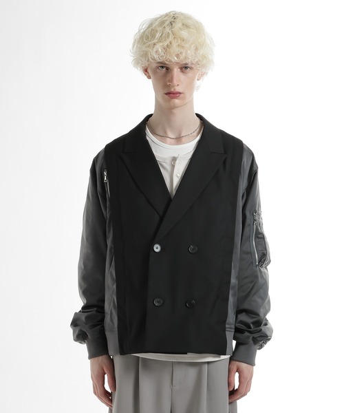 HARE（ハレ）の「MA-1ドッキングジャケット(HARE)（テーラードジャケット・メンズ・ネイビー/ブラック・FREE）」の14枚目の写真