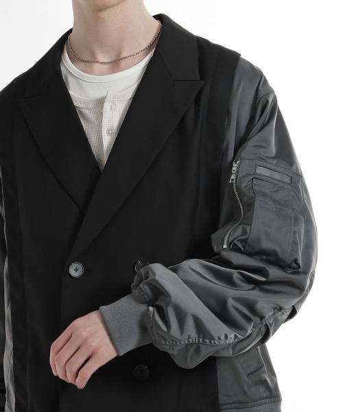 HARE（ハレ）の「MA-1ドッキングジャケット(HARE)（テーラードジャケット・メンズ・ネイビー/ブラック・FREE）」の19枚目の写真