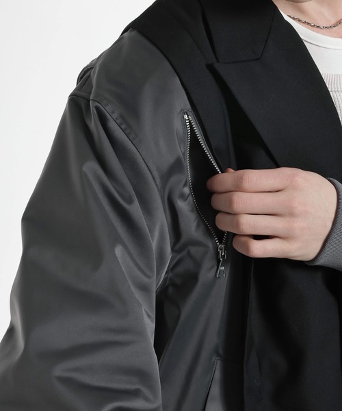 HARE（ハレ）の「MA-1ドッキングジャケット(HARE)（テーラードジャケット・メンズ・ネイビー/ブラック・FREE）」の22枚目の写真