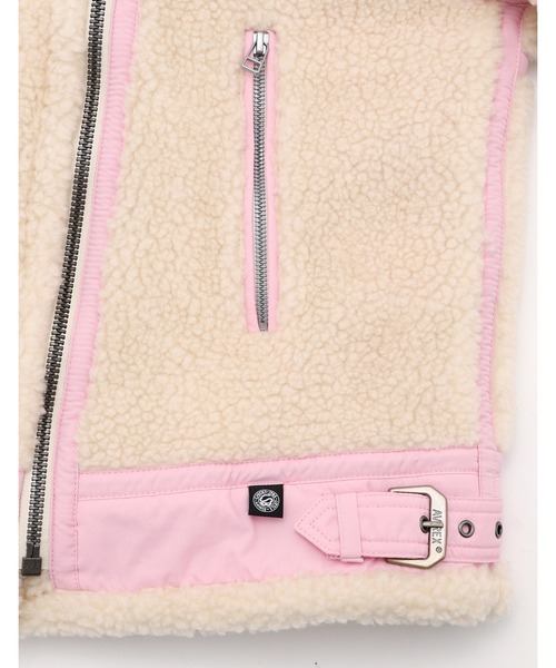 Little sunny bite(リトルサニーバイト)の「【8】【little sunny bite】AVIREX x little sunny bite Boa jacket(ライダースジャケット・レディース・ブラック/アイボリー・MEDIUM/SMALL)」の18枚目の写真