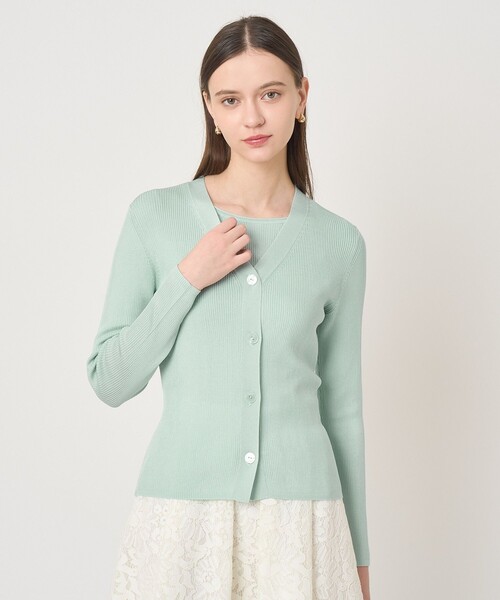 ANAYI（アナイ）の「アセテートポリエステルVカーディガン（カーディガン/ボレロ・レディース・ホワイト/ブルー/ブラック/ミント/ラベンダー/ベージュ・38/36）」の4枚目の写真