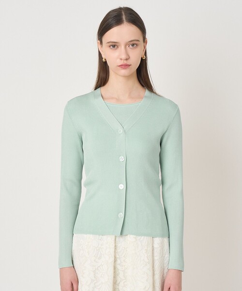 ANAYI（アナイ）の「アセテートポリエステルVカーディガン（カーディガン/ボレロ・レディース・ホワイト/ブルー/ブラック/ミント/ラベンダー/ベージュ・38/36）」の22枚目の写真