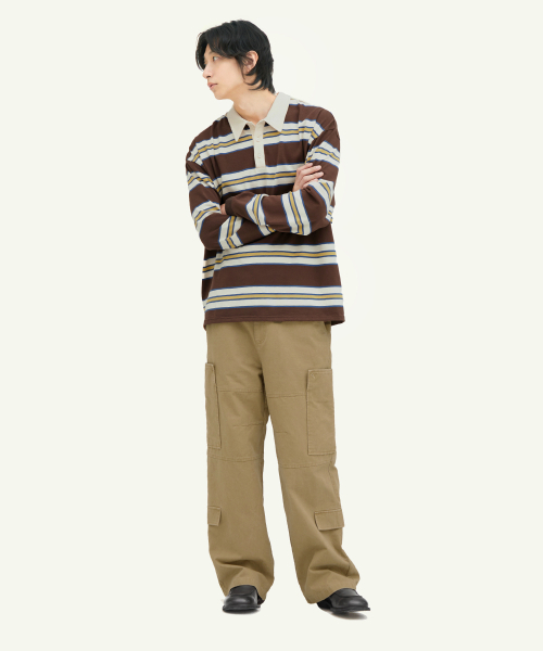 INTEMPOMOOD(インテンポムード)の「ボタンポケットカーゴパンツ_ベージュ(その他パンツ・レディース・ベージュ・MEDIUM/LARGE/X-LARGE)」の21枚目の写真