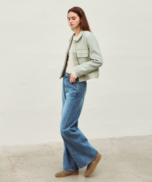 SLOWLOLLI(スローローリ)の「Solly tweed jacket - Mint(その他アウター・レディース・ミント・FREE/2(L))」の2枚目の写真