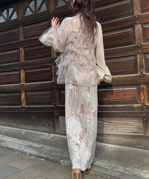 WILLFULLY（ウィルフリー）の「random tulle layered iris pleats OP（ドレス・レディース・ピンク系その他/オリーブ/ライトブルー・FREE/L）」の18枚目の写真