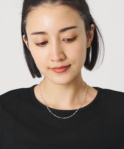 BEAUTY&YOUTH UNITED ARROWS（ビューティーアンドユースユナイテッドアローズ）の「ユニーク ボックスチェーン ネックレス（ネックレス・レディース・シルバー/ゴールド・FREE）」の3枚目の写真