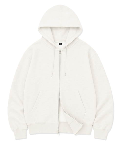 RANDOMOFF（ランダムオフ）の「[Unisex] BASIC LINE OVER FIT 2-WAY ZIP-UP (4color)（パーカー・レディース・ホワイト/ブラック/ネイビー/グレー・SMALL/MEDIUM/LARGE/X-LARGE）」の8枚目の写真