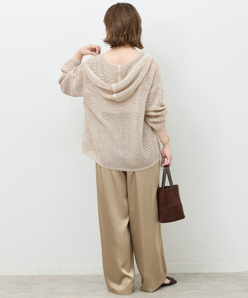 JOURNAL STANDARD relume(ジャーナルスタンダード レリューム)の「ミックスメッシュフーディー(ニット/セーター・レディース・ベージュ/ブラック系その他・FREE)」の13枚目の写真