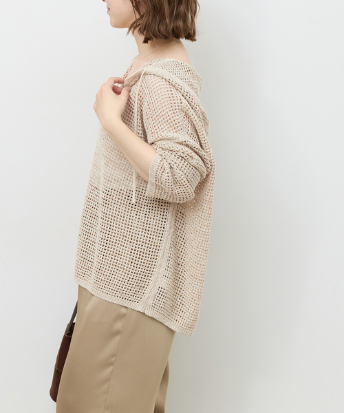 JOURNAL STANDARD relume(ジャーナルスタンダード レリューム)の「ミックスメッシュフーディー(ニット/セーター・レディース・ベージュ/ブラック系その他・FREE)」の17枚目の写真