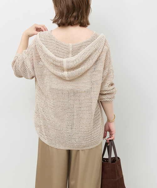 JOURNAL STANDARD relume(ジャーナルスタンダード レリューム)の「ミックスメッシュフーディー(ニット/セーター・レディース・ベージュ/ブラック系その他・FREE)」の18枚目の写真