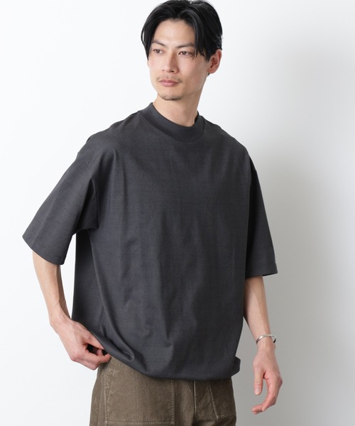 NANO universe(ナノユニバース)の「ソラーロワイドモックネックTシャツ(Tシャツ/カットソー・メンズ・サックスブルー/ホワイト/チャコール・M/L)」の3枚目の写真