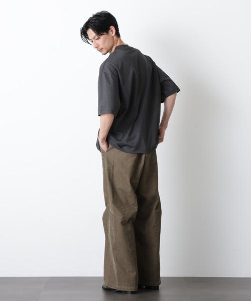 NANO universe(ナノユニバース)の「ソラーロワイドモックネックTシャツ(Tシャツ/カットソー・メンズ・サックスブルー/ホワイト/チャコール・M/L)」の10枚目の写真