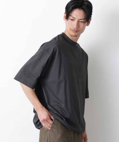 NANO universe(ナノユニバース)の「ソラーロワイドモックネックTシャツ(Tシャツ/カットソー・メンズ・サックスブルー/ホワイト/チャコール・M/L)」の5枚目の写真