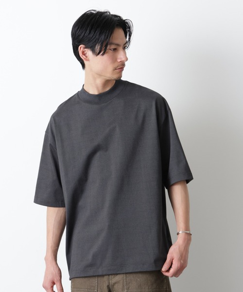 NANO universe(ナノユニバース)の「ソラーロワイドモックネックTシャツ(Tシャツ/カットソー・メンズ・サックスブルー/ホワイト/チャコール・M/L)」の4枚目の写真