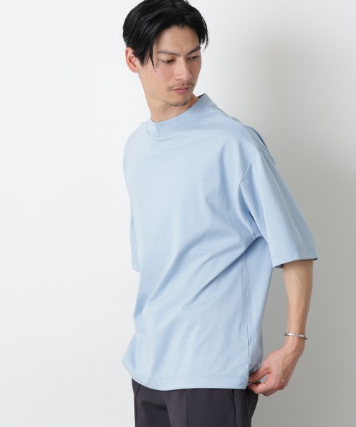 NANO universe(ナノユニバース)の「ソラーロワイドモックネックTシャツ(Tシャツ/カットソー・メンズ・サックスブルー/ホワイト/チャコール・M/L)」の18枚目の写真