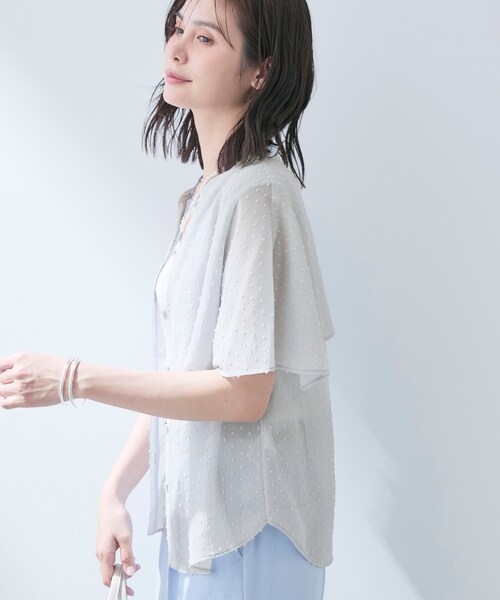 INDIVI(インディヴィ)の「【洗える/ドットモチーフ】ケープスリーブブラウス(シャツ/ブラウス・レディース・ホワイト系4/スモーキーグリーン系/ブラック/ライトグレー・38/05/13/15 /19/34)」の21枚目の写真