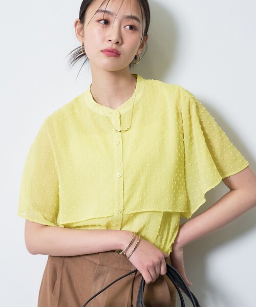 INDIVI(インディヴィ)の「【洗える/ドットモチーフ】ケープスリーブブラウス(シャツ/ブラウス・レディース・ホワイト系4/スモーキーグリーン系/ブラック/ライトグレー・38/05/13/15 /19/34)」の6枚目の写真