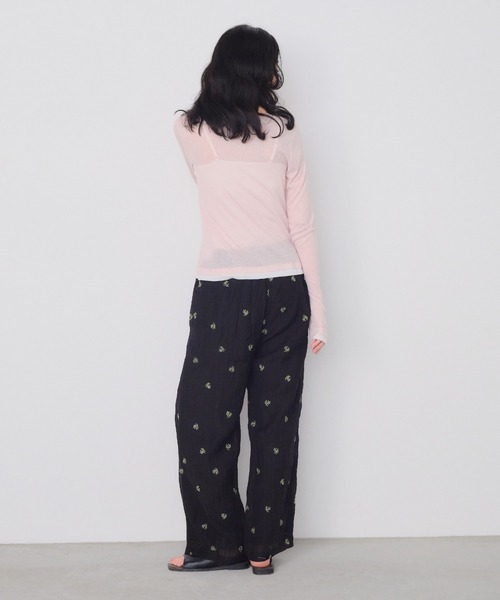 Shelly island（シェリーアイランド）の「小花刺繍シアーイージーパンツ（その他パンツ・レディース・ブラック/ホワイト・FREE）」の19枚目の写真