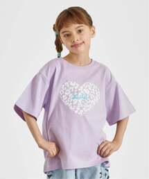 X-girl Stages（エックスガールステージス）の「レオパードハートプリント 半袖Tシャツ（Tシャツ/カットソー）」