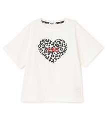 X-girl Stages | レオパードハートプリント 半袖Tシャツ(Tシャツ/カットソー)