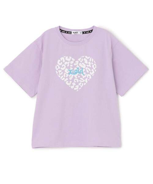 X-girl Stages（エックスガールステージス）の「レオパードハートプリント 半袖Tシャツ（Tシャツ/カットソー・キッズ・ラベンダー/ブラック/オフホワイト・120cm/110cm/100cm/140cm/80ｃｍ/130cm/90cm）」の11枚目の写真