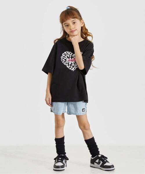 X-girl Stages（エックスガールステージス）の「レオパードハートプリント 半袖Tシャツ（Tシャツ/カットソー・キッズ・ラベンダー/ブラック/オフホワイト・120cm/110cm/100cm/140cm/80ｃｍ/130cm/90cm）」の14枚目の写真